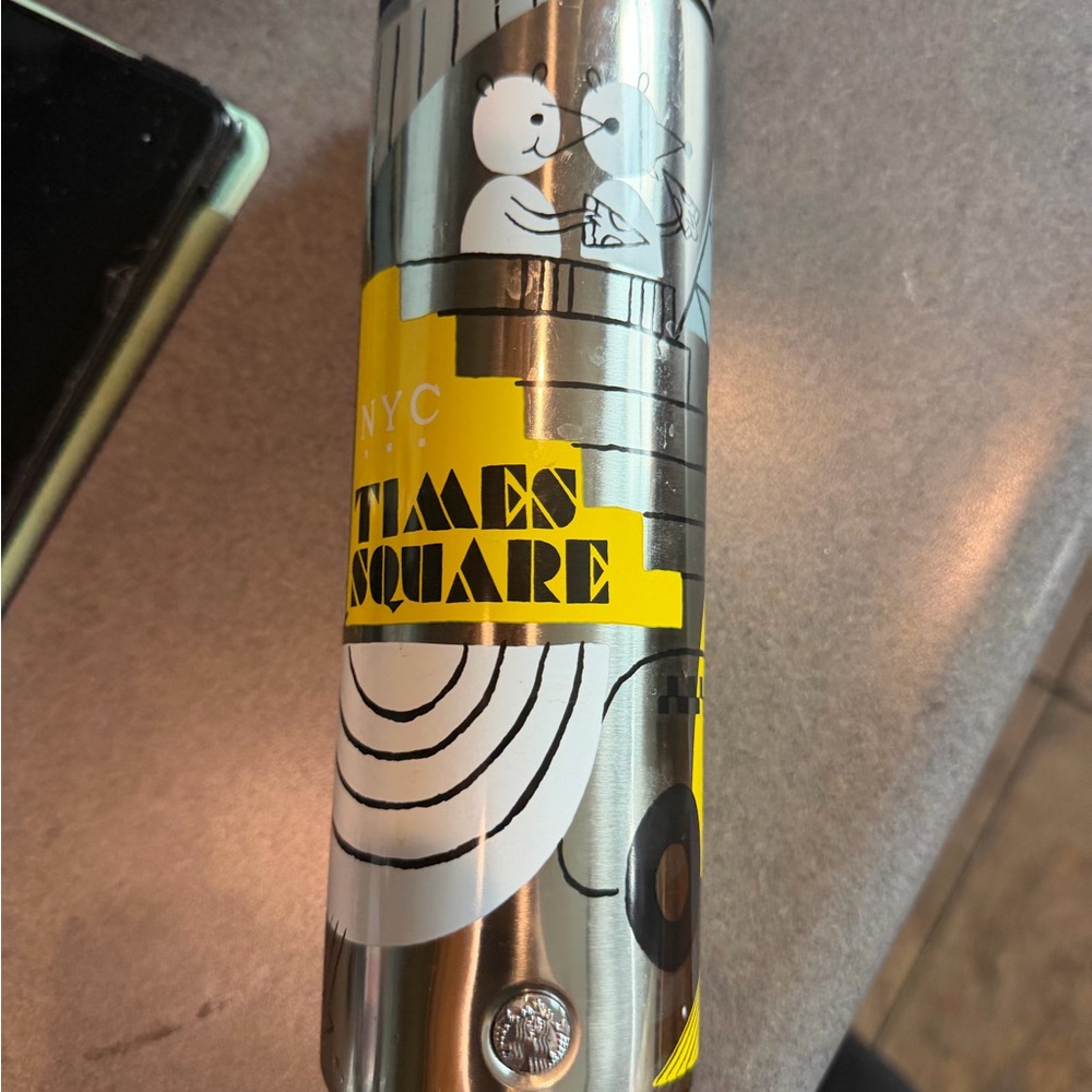 Starbucks Silver and Yellow Times Square Stainless Bottle
